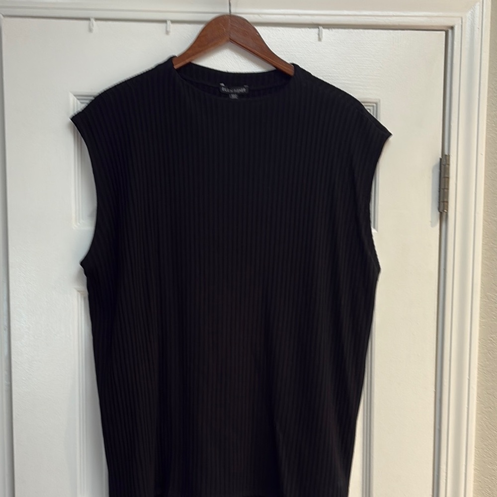 Eileen Fisher NWT Sleeveless Ribbed Black Tunic